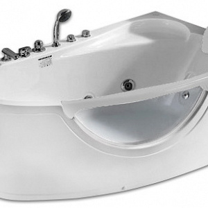 Гидромассажная ванна Gemy G9046 B R 161*96 со стеклянной стенкой